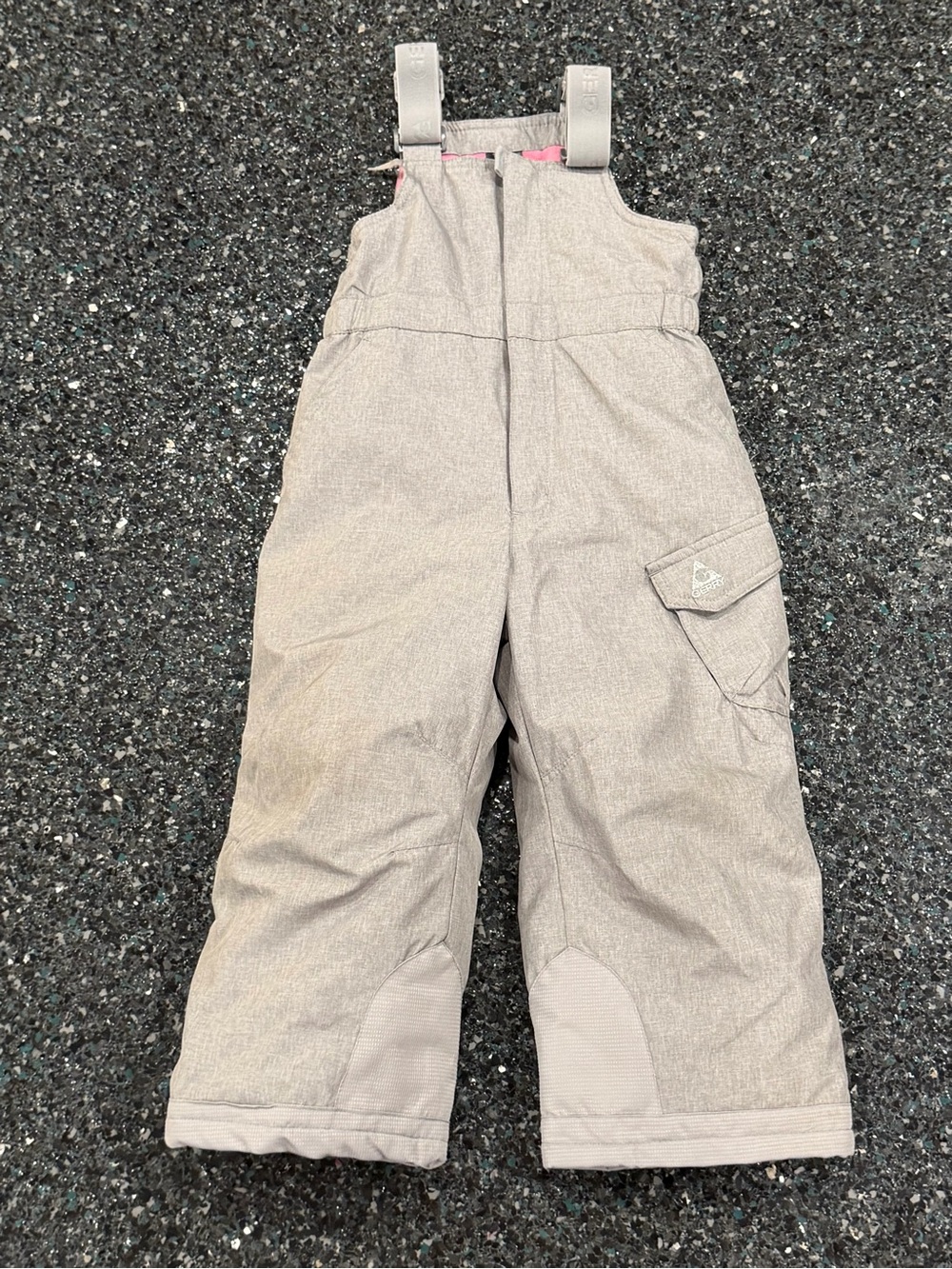 Gerry Girls 4T Gray Pink Insulated Ski Bib Snow Pants Zip Solid Lined